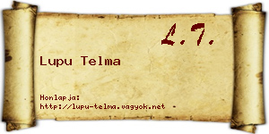 Lupu Telma névjegykártya
